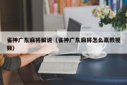 雀神广东麻将解说（雀神广东麻将怎么赢教视频）