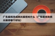 广东麻将改成四川麻将叫什么（广东麻将和四川麻将哪个好玩）