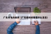 广东有鬼的麻将（广东麻将的鬼是什么意思）