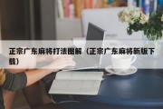 正宗广东麻将打法图解（正宗广东麻将新版下载）