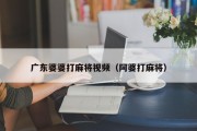 广东婆婆打麻将视频（阿婆打麻将）