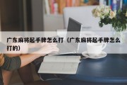 广东麻将起手牌怎么打（广东麻将起手牌怎么打的）