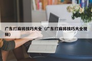 广东打麻将技巧大全（广东打麻将技巧大全视频）