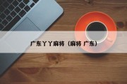 广东丫丫麻将（麻将 广东）