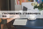 广东红中麻将正确打法（广东麻将红中是什么意思）