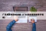 广东麻将推倒胡讲解（广东麻将推倒胡教学视频）
