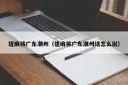 搓麻将广东潮州（搓麻将广东潮州话怎么说）