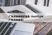 广东闲来麻将的道具（testflight广东闲来麻将）
