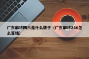 广东麻将四六是什么牌子（广东麻将246怎么算钱）