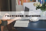 广东云浮打麻将被抓（佛山打麻将被抓）