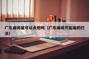 广东麻将碰可以点炮吗（广东麻将只能碰的打法）