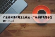 广东麻将没有万怎么玩的（广东麻将没万子怎么打十三）