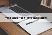 广东清远麻将厂着火（广东清远麻将规则）