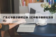 广东红中赖子麻将口诀（红中赖子麻将玩法技巧）