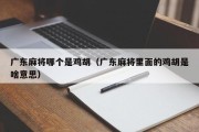 广东麻将哪个是鸡胡（广东麻将里面的鸡胡是啥意思）